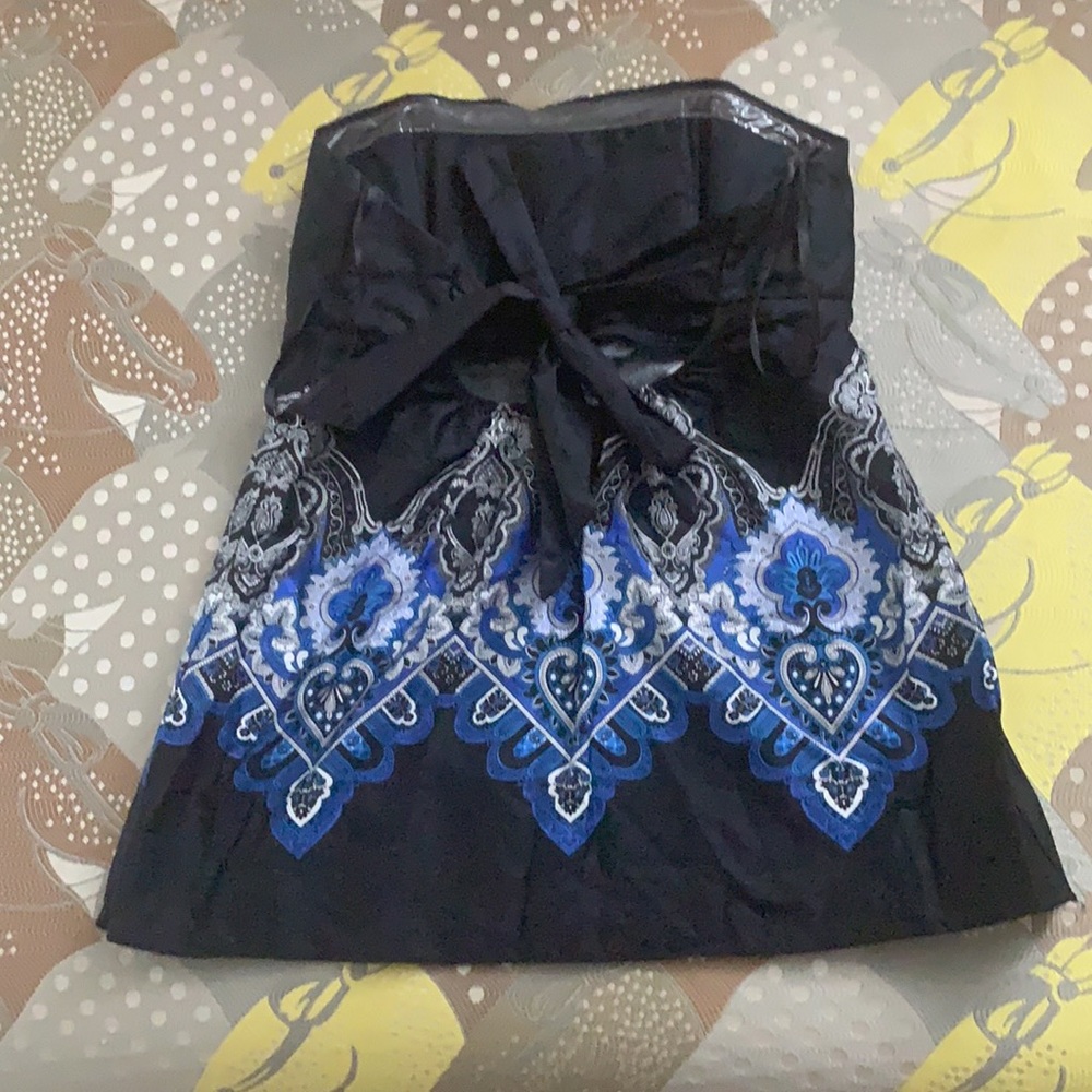 Caché Strapless Gorgeous Navy Top Medium - Picture 16 of 16